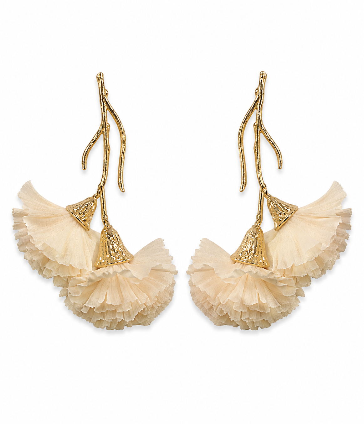 Pendientes claveles Beige