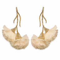 Pendientes claveles Beige