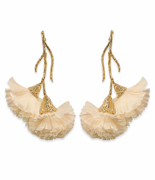 Pendientes claveles Beige