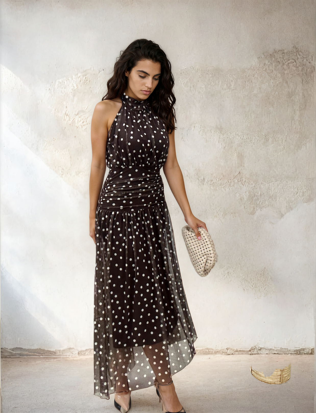 Vestido Bruna lunares Marrón
