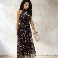 Vestido Bruna lunares Marrón