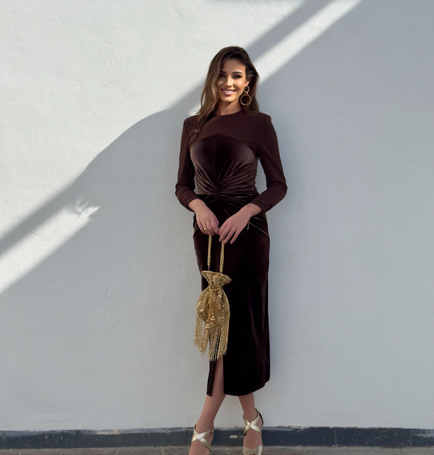 Vestido Carmela Marrón