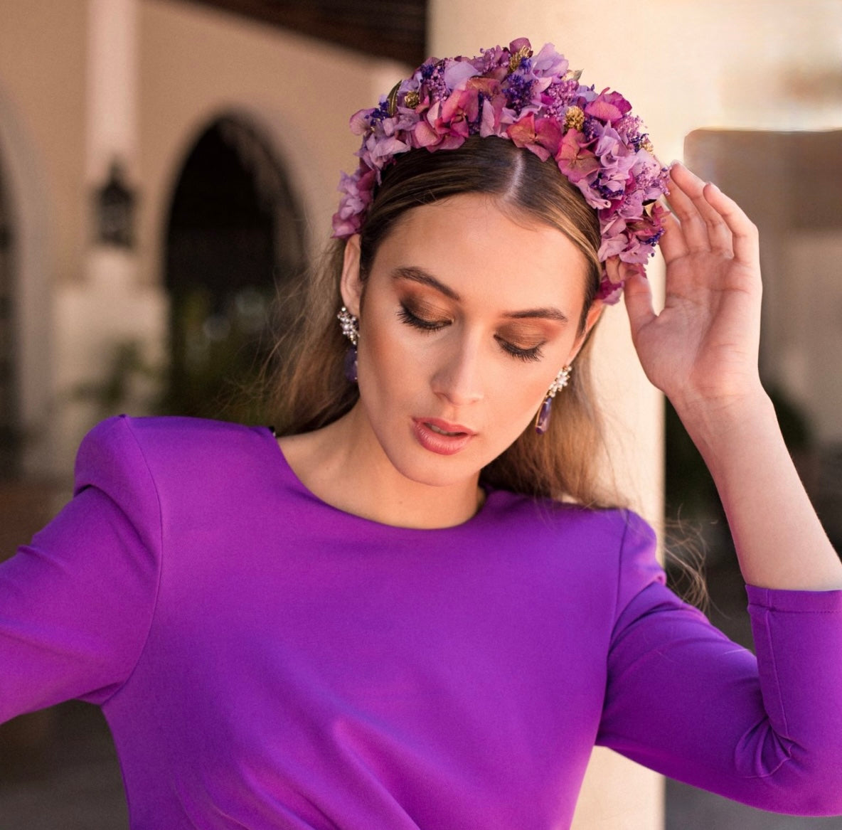 Diadema de flores Camille buganvilla