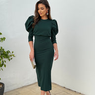 Vestido Amira verde botella