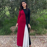 Vestido Tricolor Noa rojo