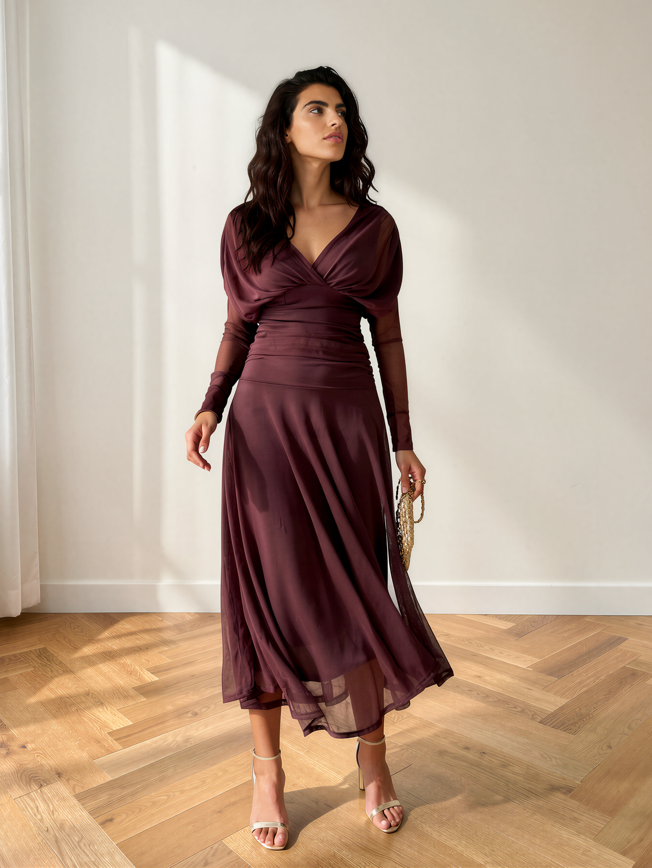 Vestido Talia marrón chocolate