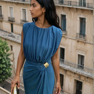Vestido Lourdes/ Primavera petróleo