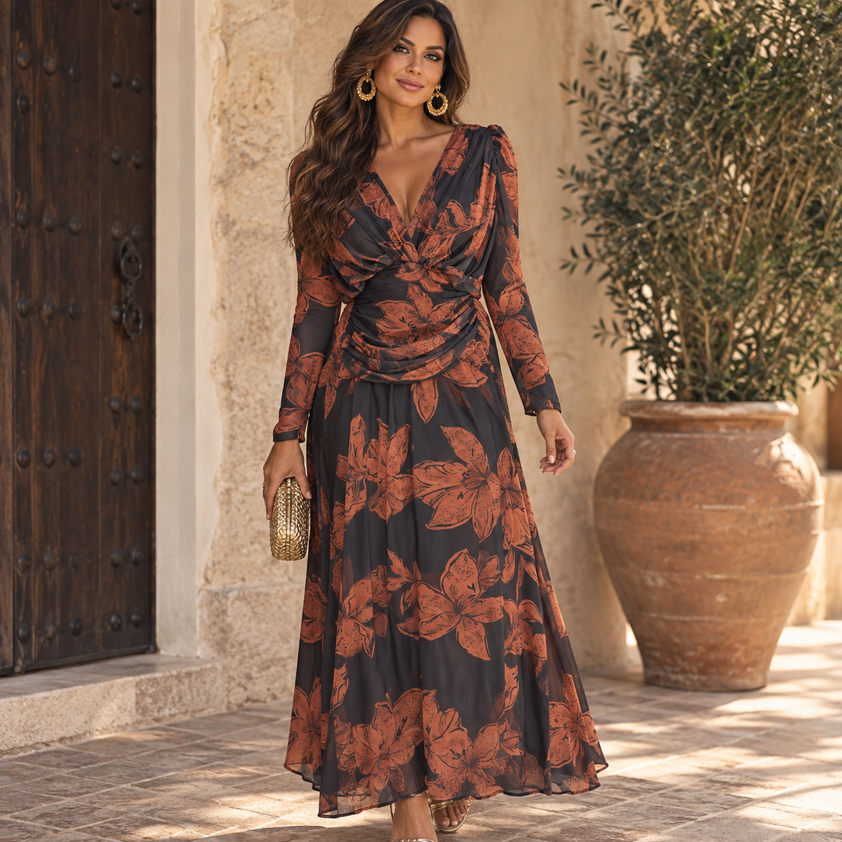 Vestido Paola marrón