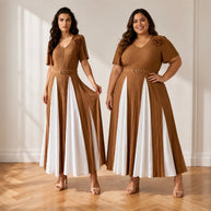 Vestido Curve camel