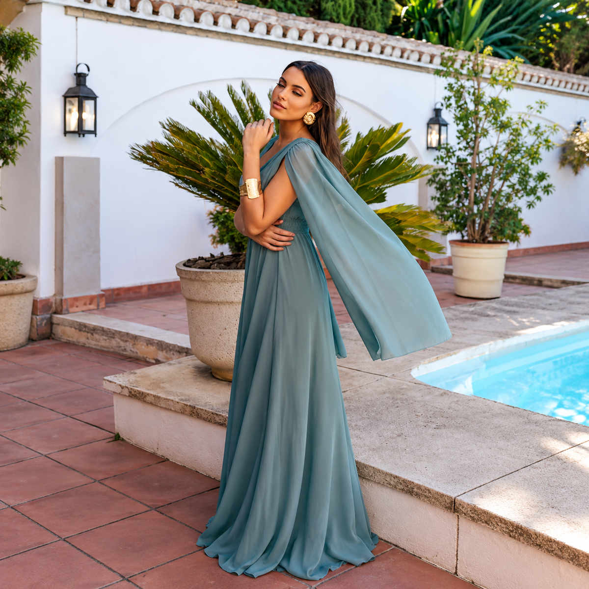 Vestido Telma Agua Marina