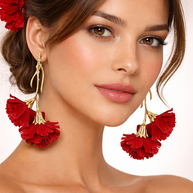 Pendientes claveles Rojos