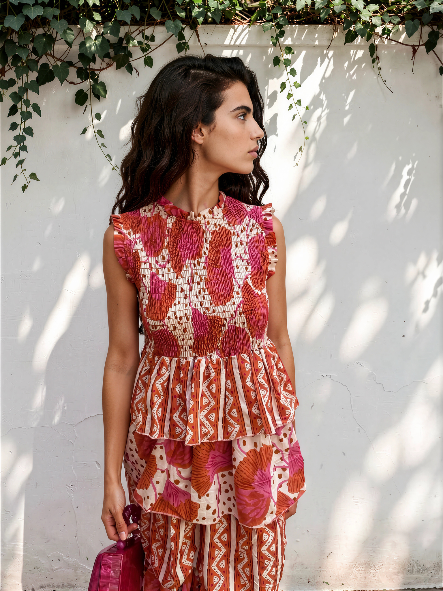 Vestido Tamara Blanco/Teja