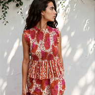 Vestido Tamara Blanco/Teja