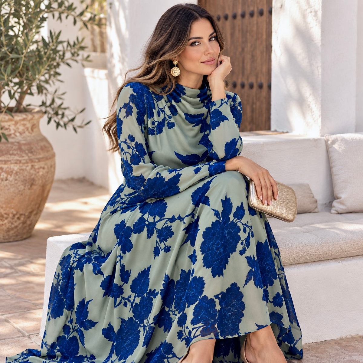Vestido Mercedes Verde&azul