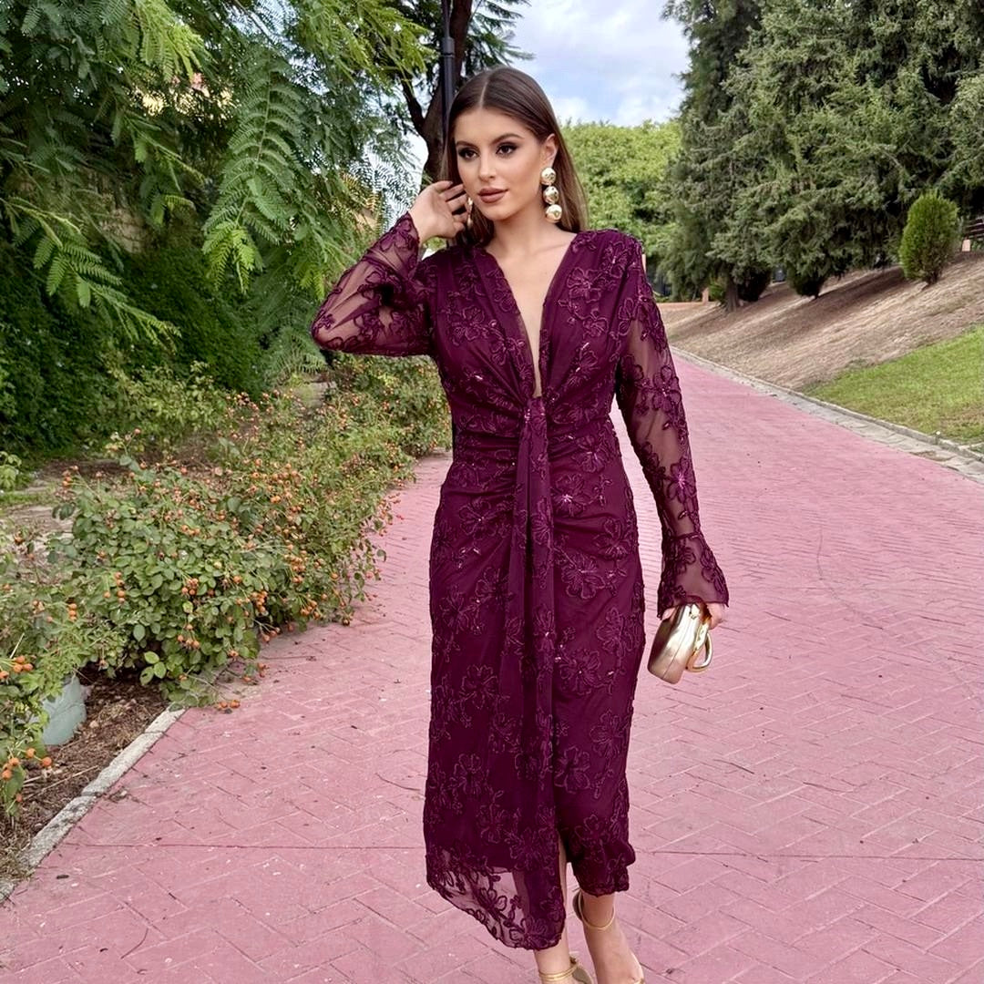 Vestido Dafne Burdeos