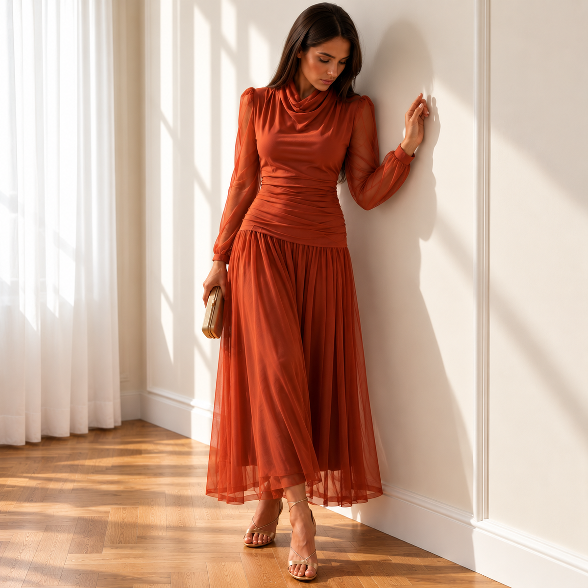 Vestido Stella Teja