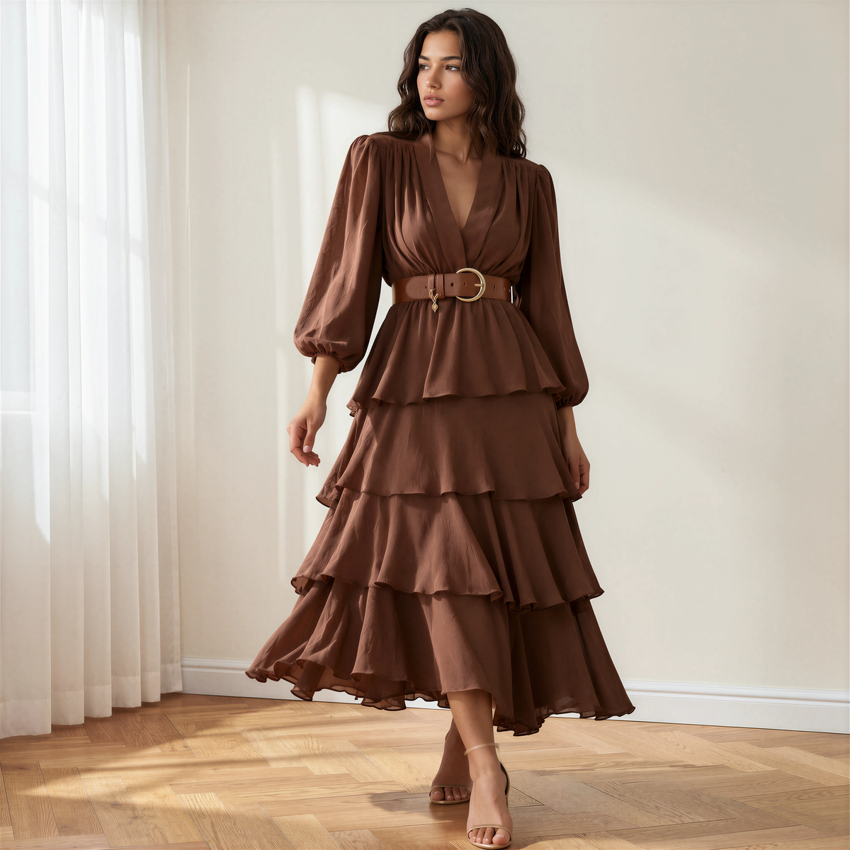 Vestido Isabella Marrón