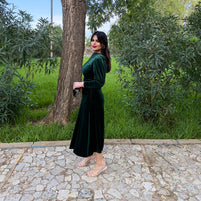 Vestido Sicilia Verde terciopelo