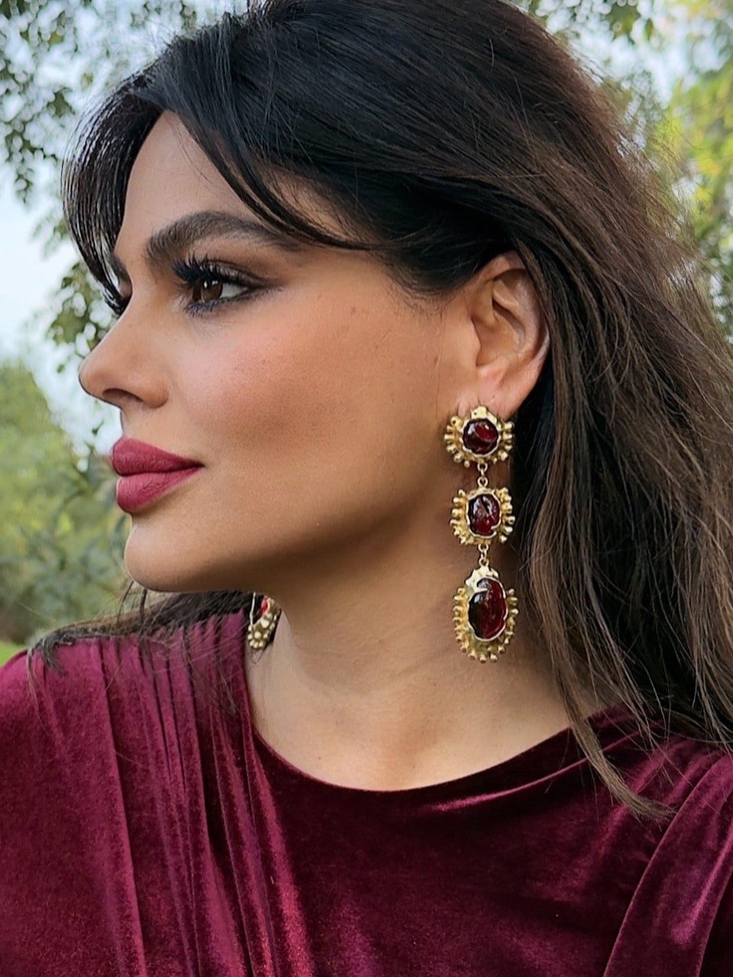 Pendientes Sofía Burdeos