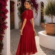 Vestido Helena Gasa Vino