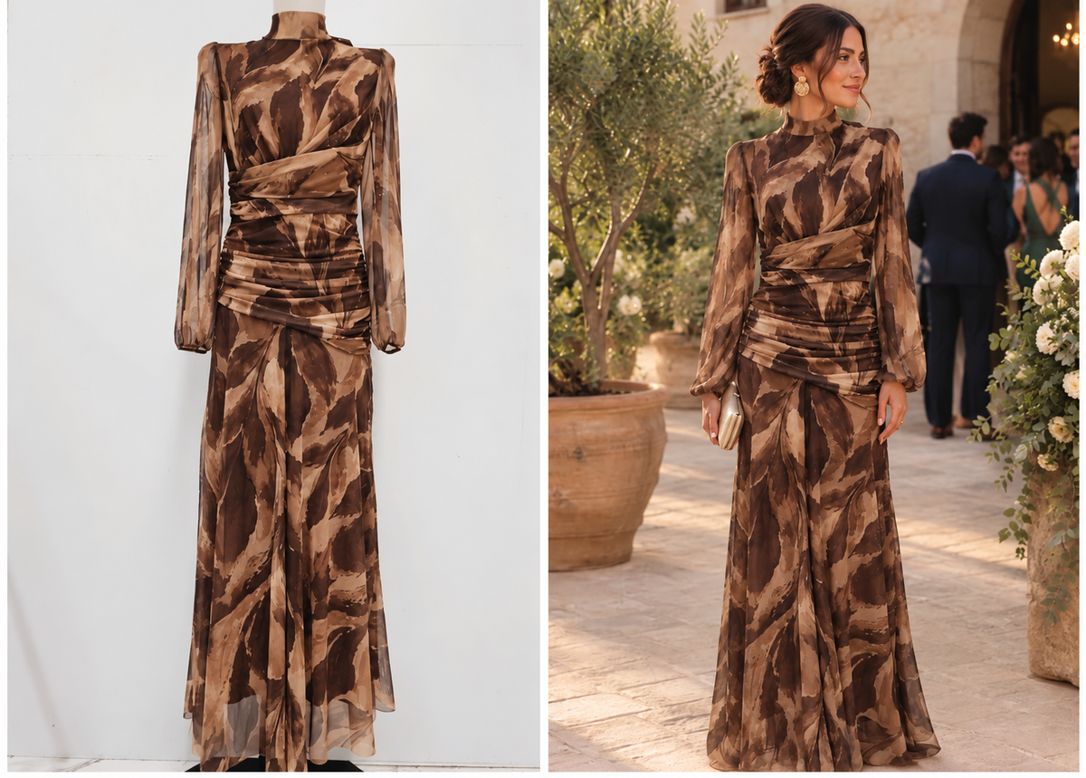 Vestido Paulina Marrón