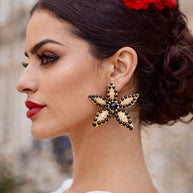 Pendientes Estrella Perla negros