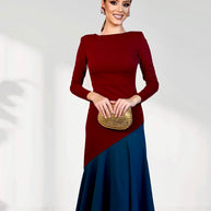 Vestido Clarisa Azul / Burdeos