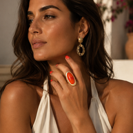 Anillo pétalo naranja