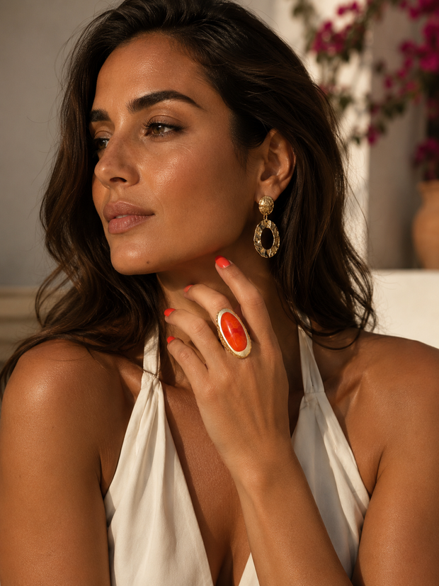 Anillo pétalo naranja