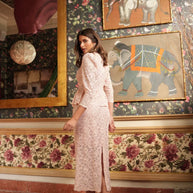 Conjunto Alanis blonda top falda nude (Madre comúnion)