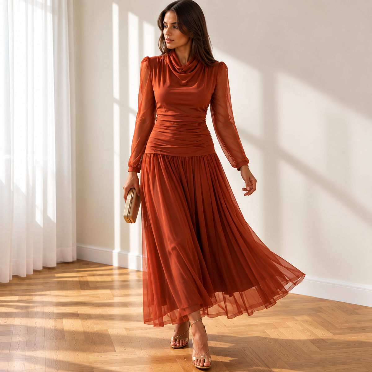 Vestido Stella Teja