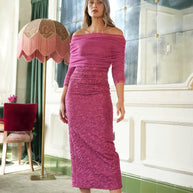 Vestido Rosalía jacquard con tul Invitada Boda