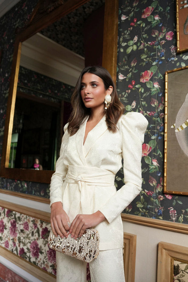 Traje Carey jacquard crudo/ Madre de comunión