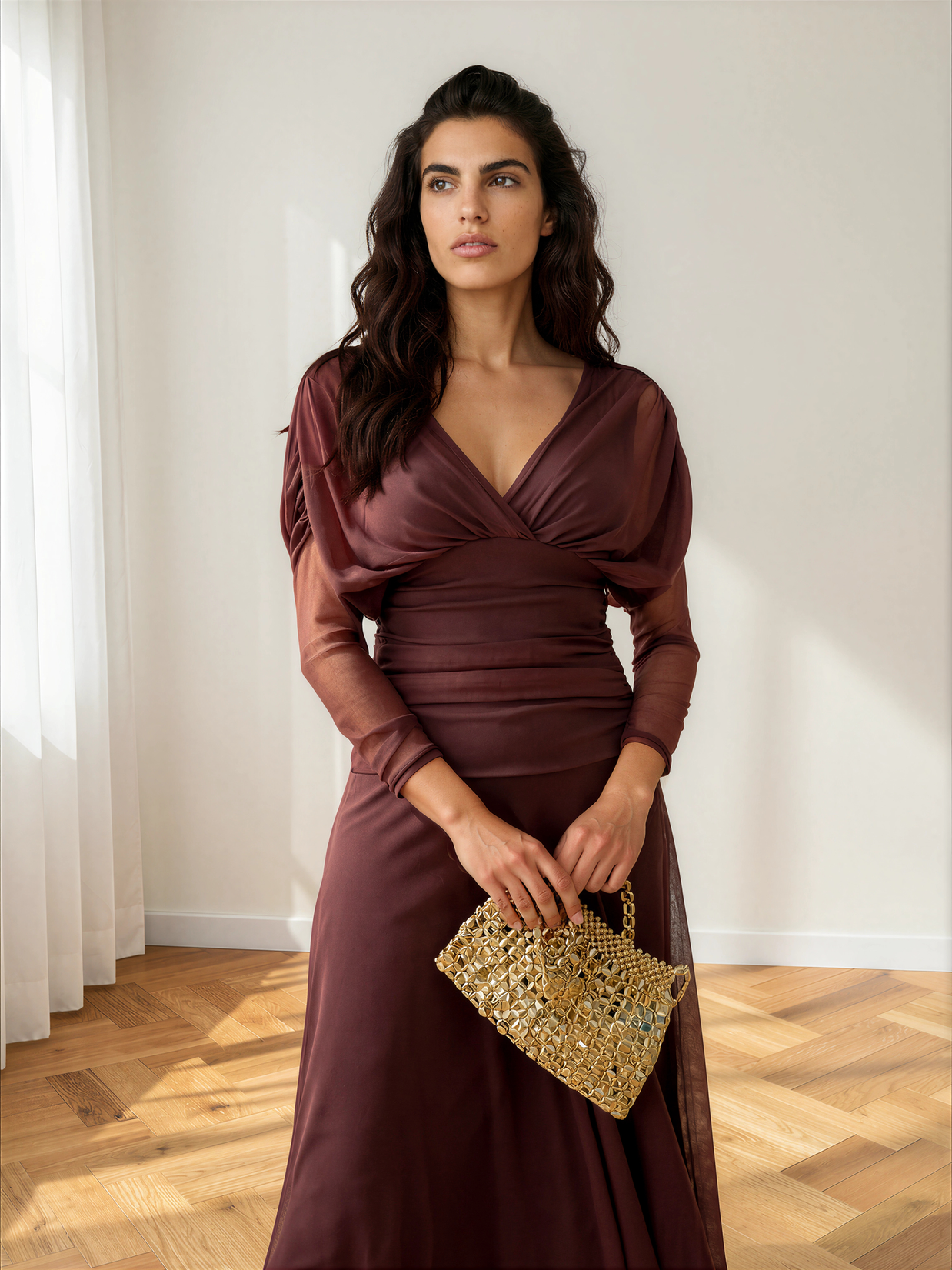 Vestido Talia marrón chocolate