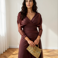 Vestido Talia marrón chocolate