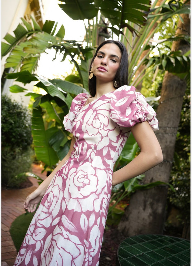 Vestido Rosal lino est nude escote asime