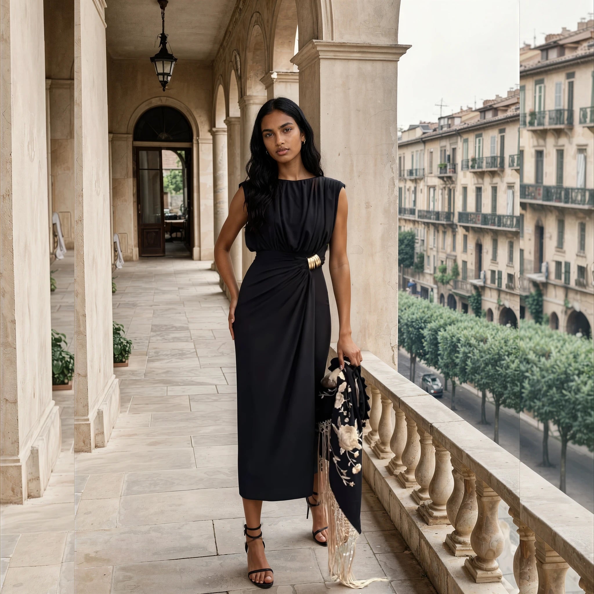 Vestido Lourdes / primavera Negro
