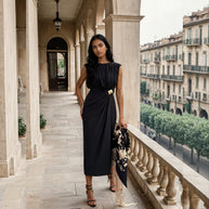 Vestido Lourdes / primavera Negro