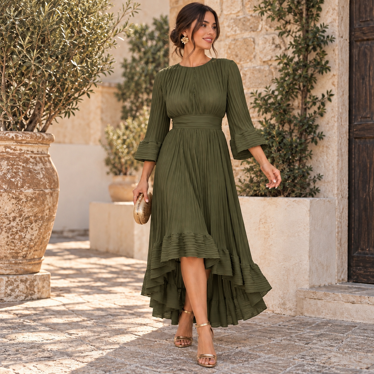 Vestido Azalea Verde oliva