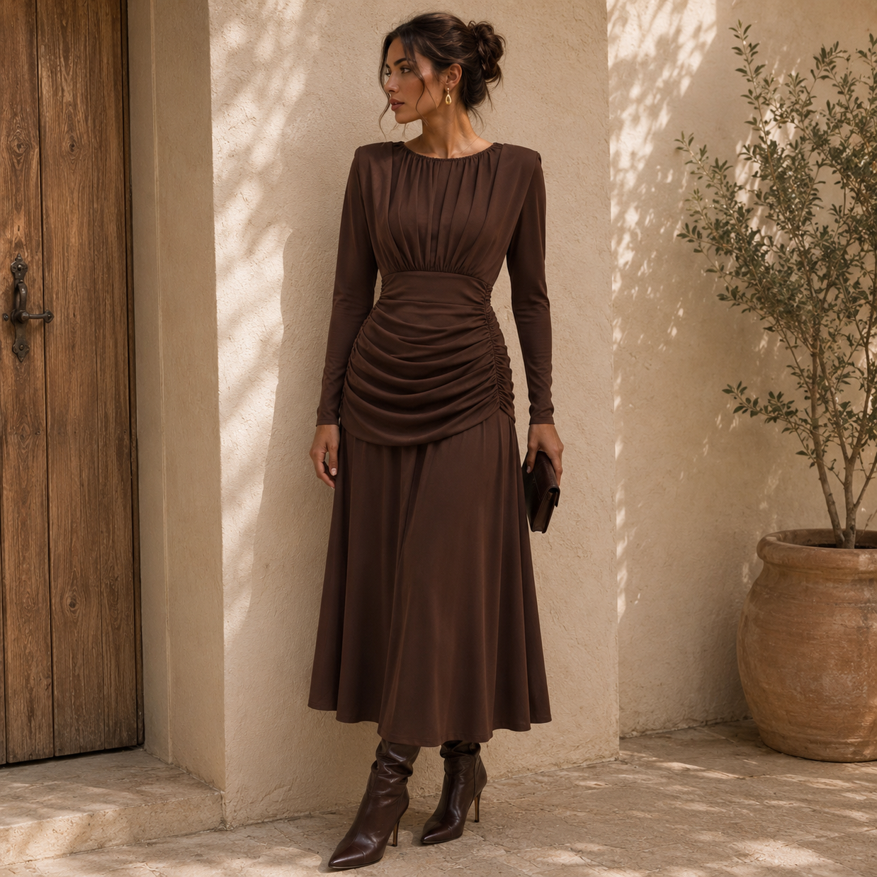 Vestido Avelin marrón