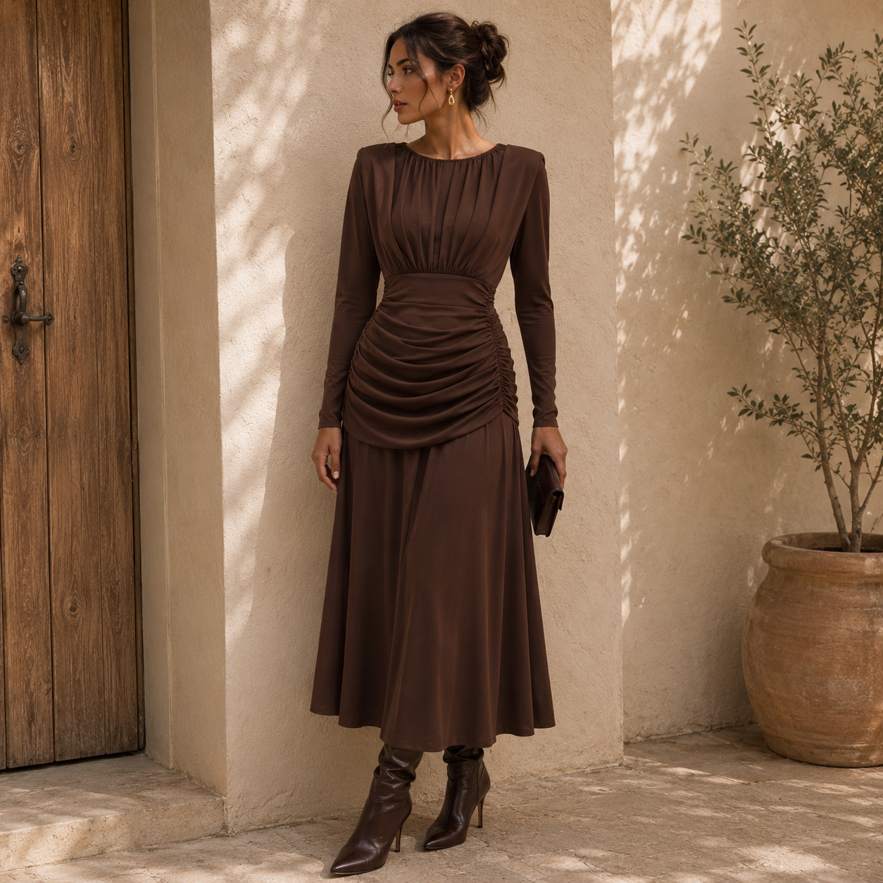 Vestido Avelin marrón