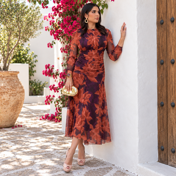 Vestido Elba Morado&coral