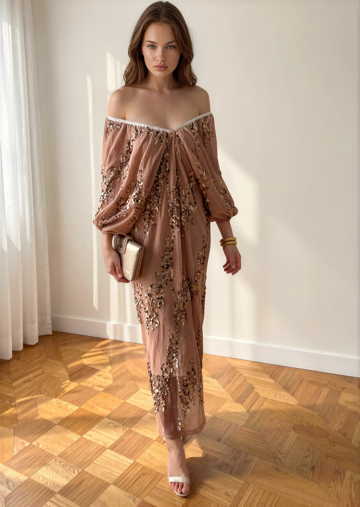 Vestido Mila champán