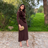 Vestido Vergara terciopelo Marrón