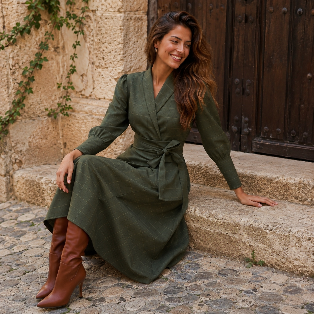 Conjunto Chaqueta y Falda Fiona Militar