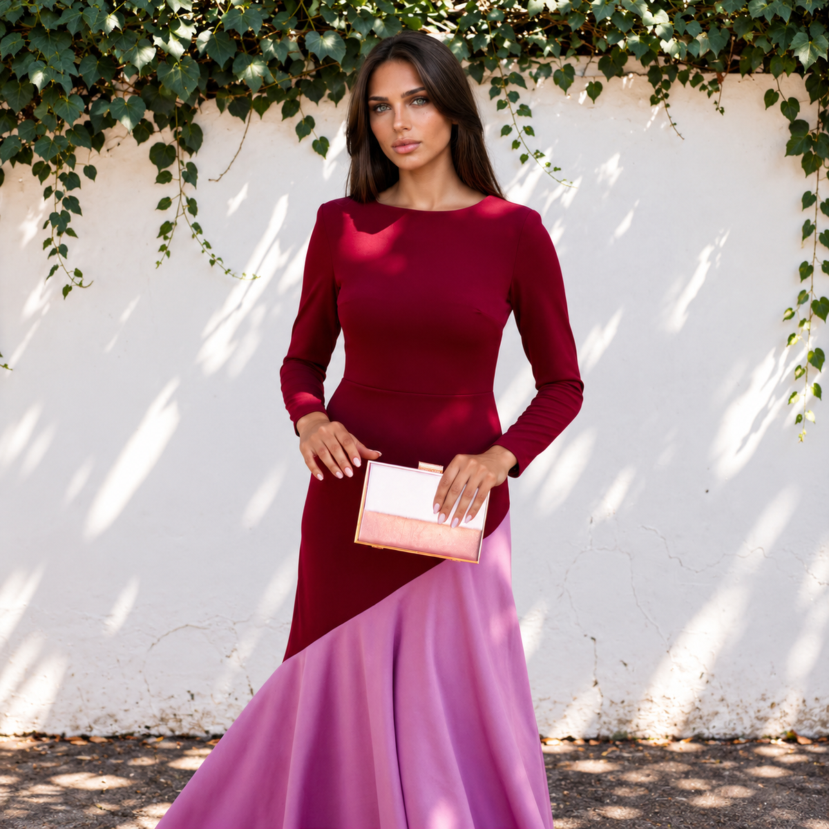 Vestido Clarissa Otoño Burdeos/malva