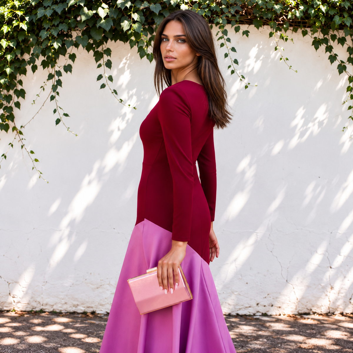 Vestido Clarissa Otoño Burdeos/malva