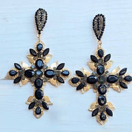 Pendientes Cruz Zoria negro