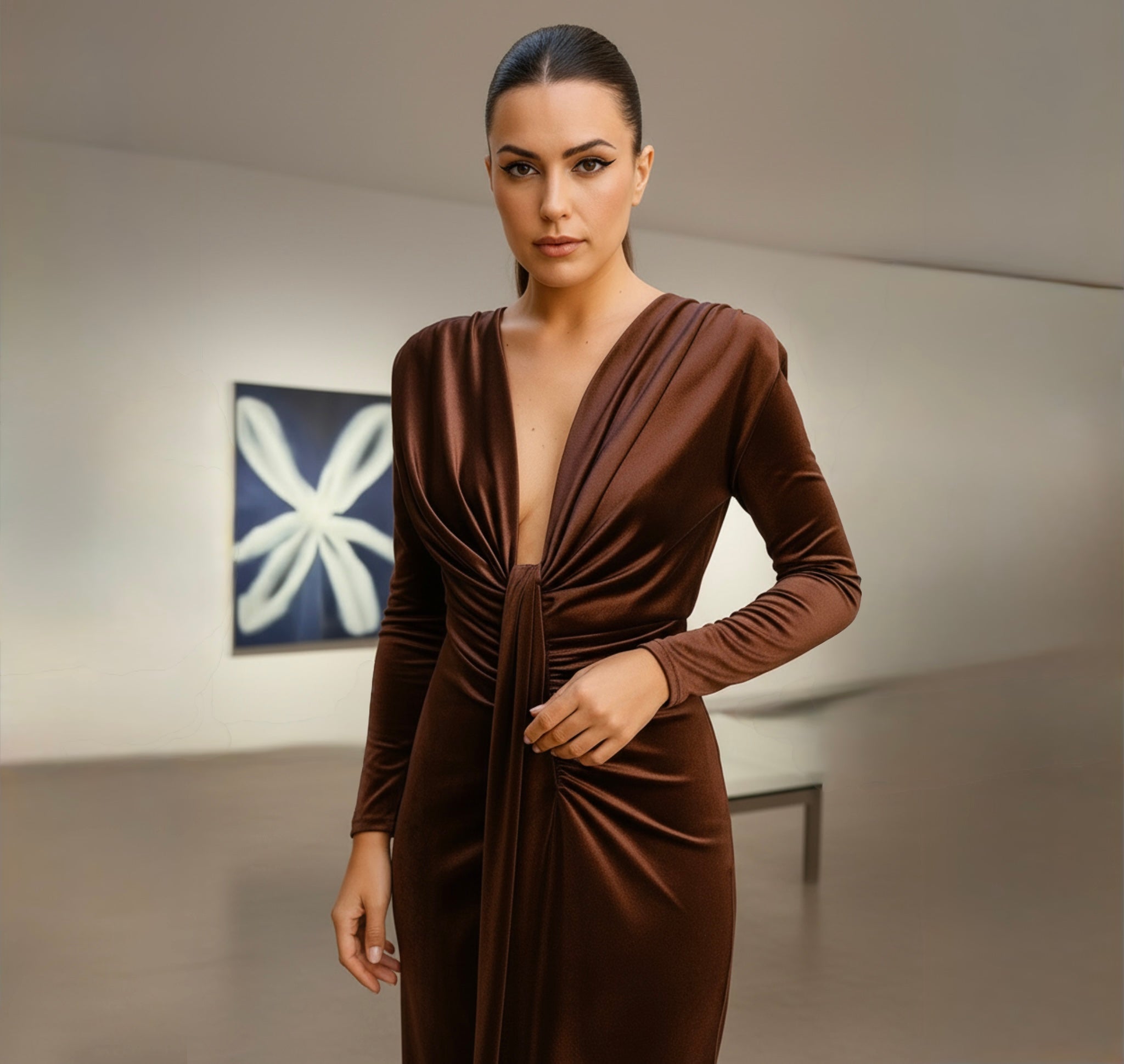 Vestido Lavinia Marrón