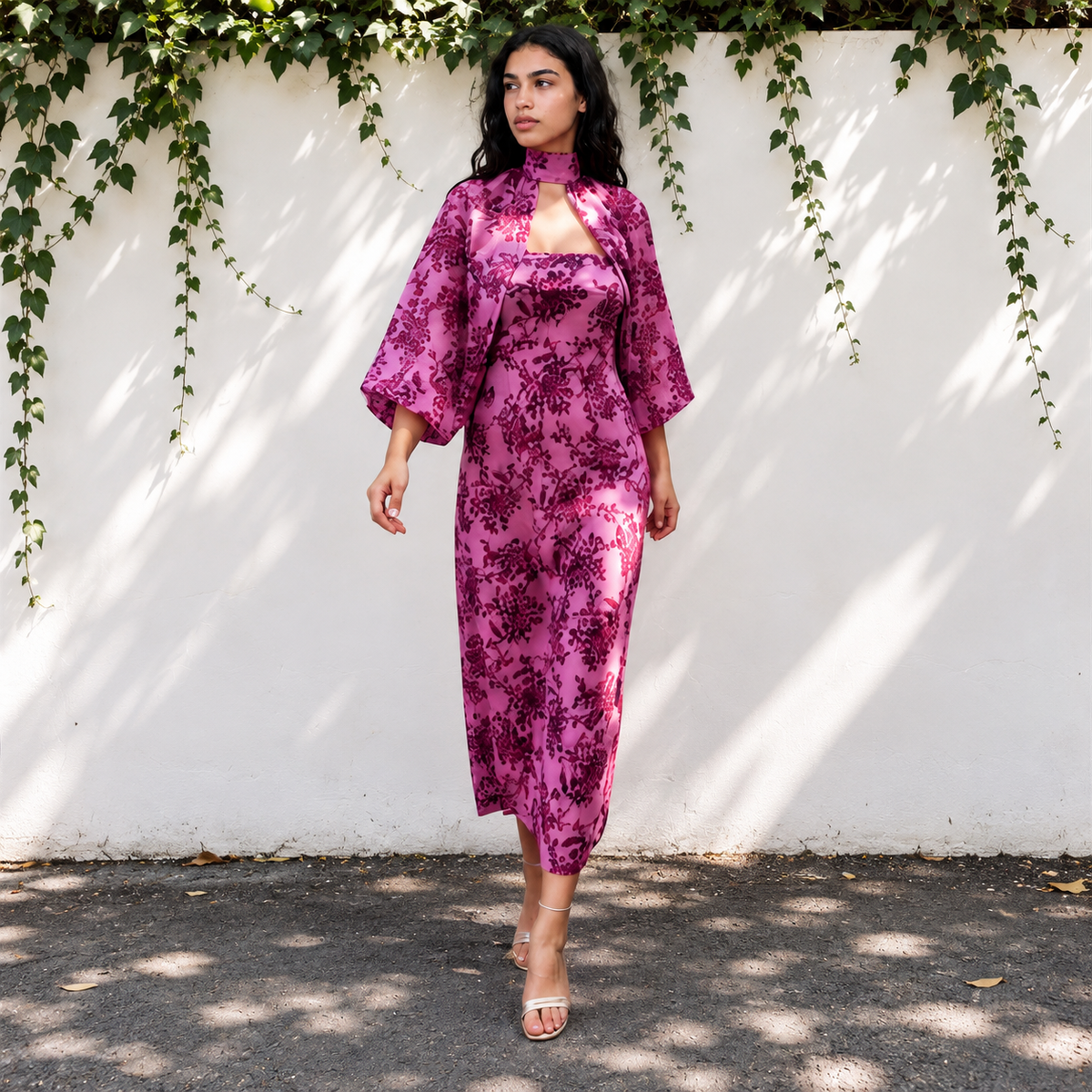 Vestido Elysa Mangas capas
